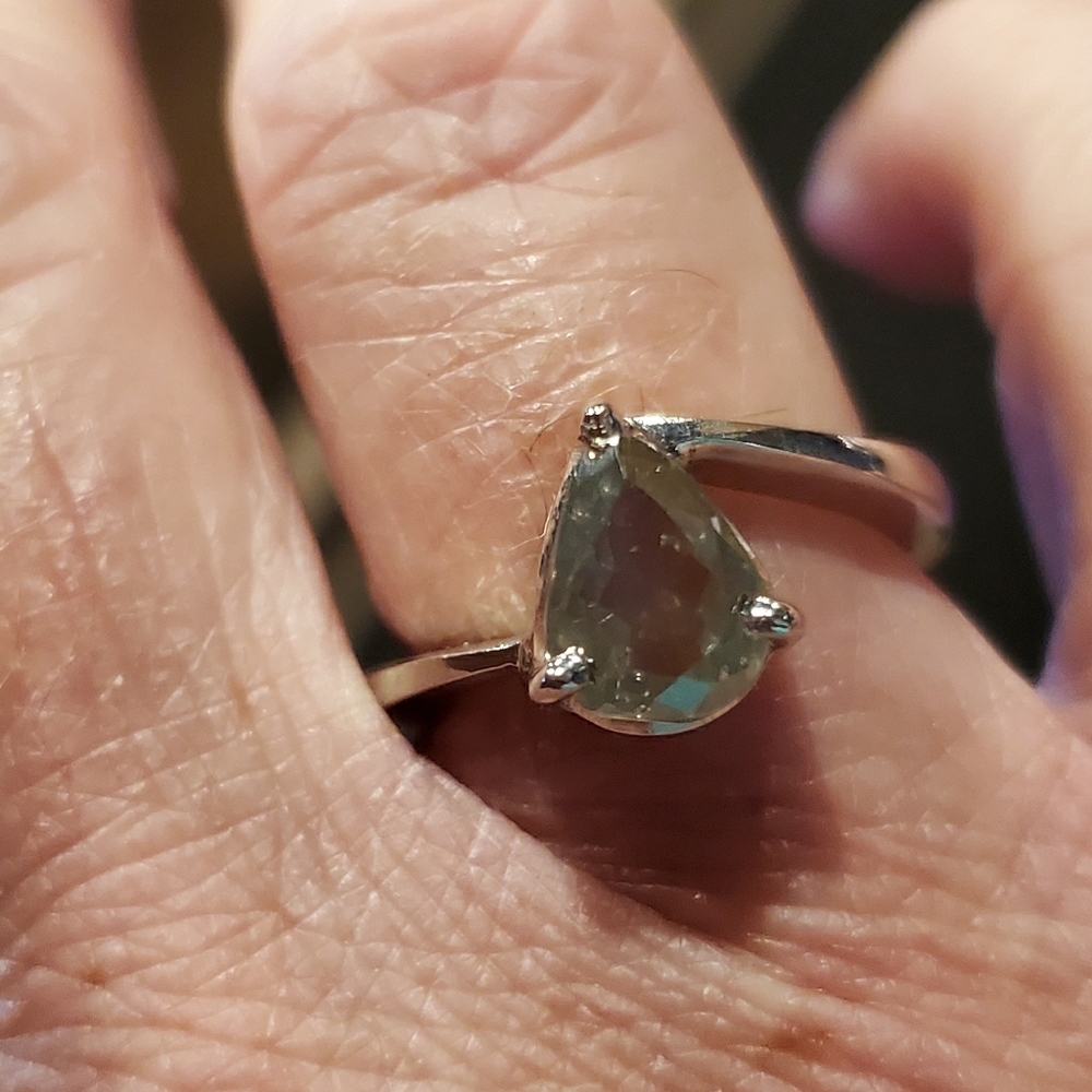 Grey diamond Solitaire ring